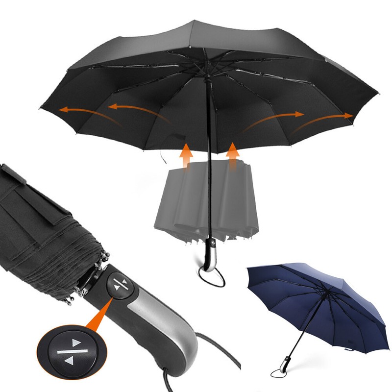 Regenschirm Taschenschirm Sturmfest Auf-Zu-Automatik Schirm für Damen Herren DE