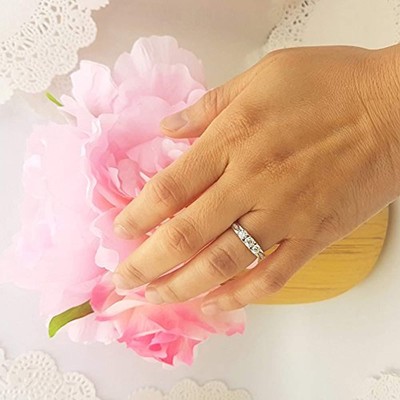 1.00 Engagement Rings Carat (ctw) 14K White Gold Diamond Vintage Bridal 3 Stone