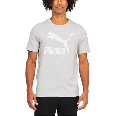 

Puma Classics Logo Crew Neck Футболка с коротким рукавом Мужские серые повседневные топы 670435-95, Grey, Puma Classics Logo Crew Neck Short Sleeve TShirt