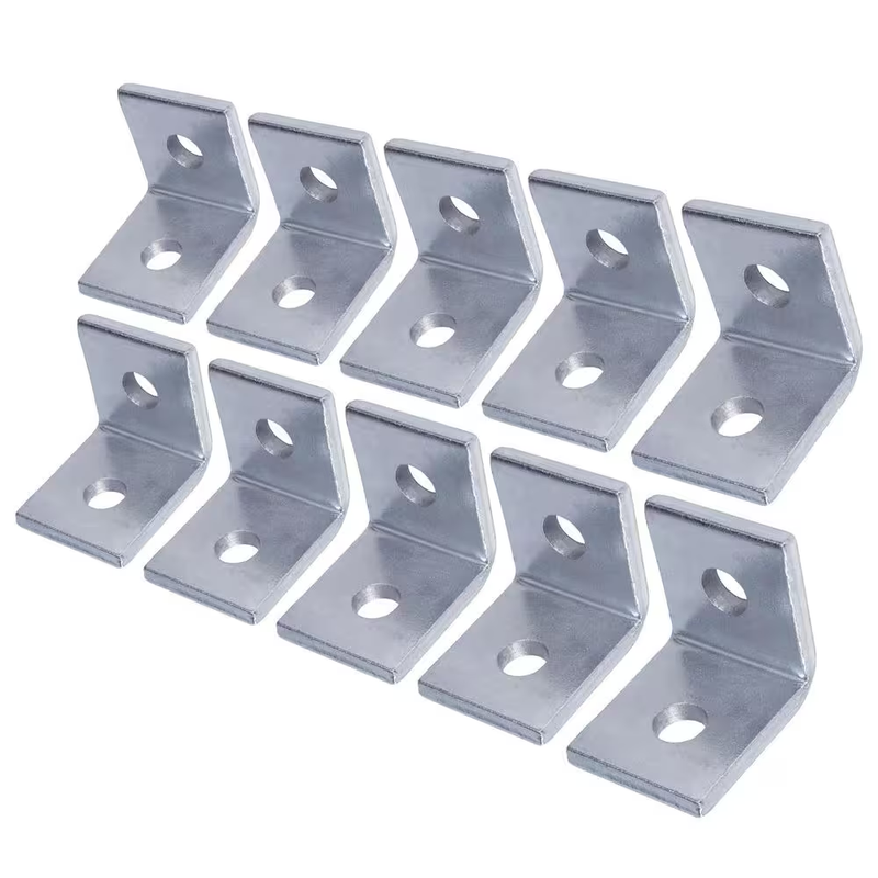 Heavy Duty Shelf Bracket L Corner Brace Iron 1/2 Inch Hole 400 Lb 10 Pack