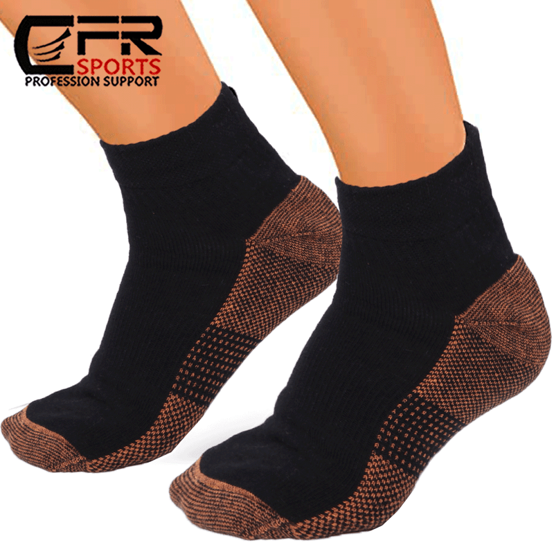 1-3 Pairs Copper Compression Socks Plantar Fasciitis Arch Ankle Running Support