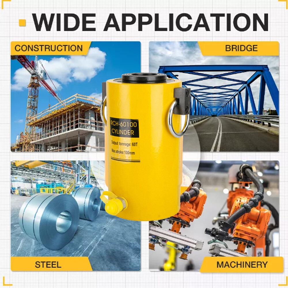 60 Ton Hydraulic Cylinder Hollow Jack Industrial Lifting