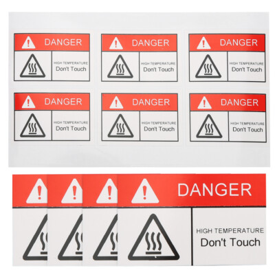 10pcs High Temperature Dont Touch Signs Warning Stickers Self-adhesive Stickers