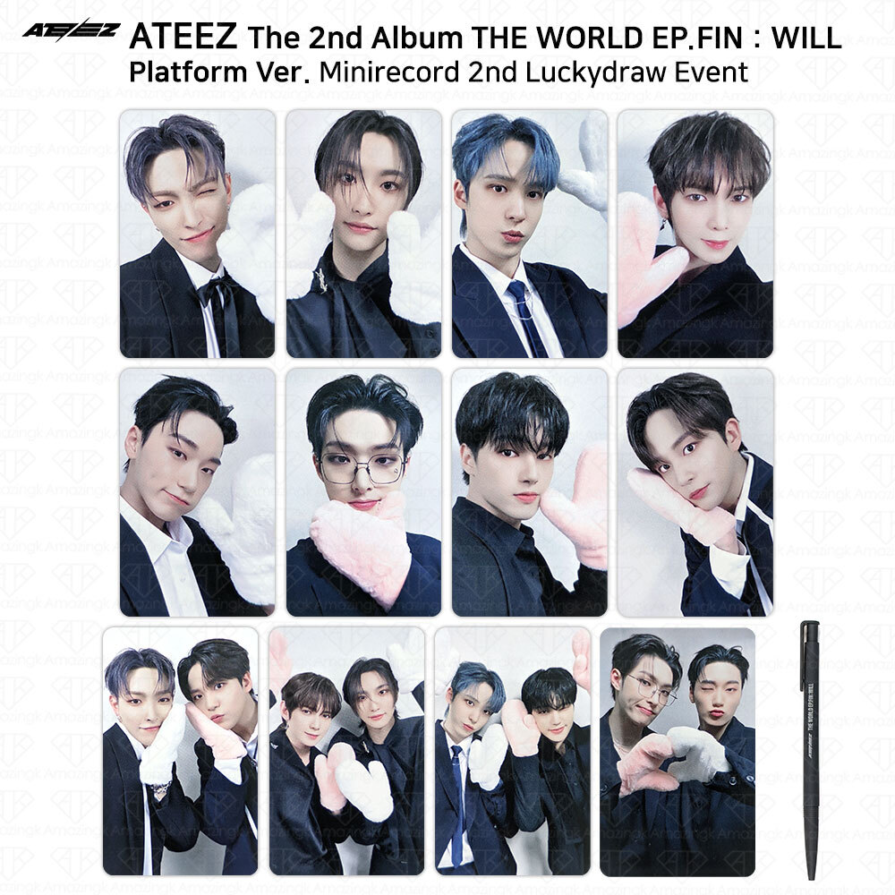 Ateez WILL MINIRECORD トレカ コンプ ミニレコ ATEEZ 2nd Album THE WORLD EP.FIN WILL Minirecord 2nd Lucky