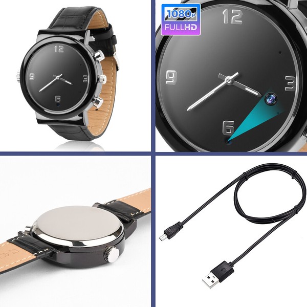 Smartwatch with charging cable and leather strap