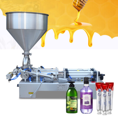50-500ml Paste & Liquid Filling Machine Double Head Piston Filler with Hopper