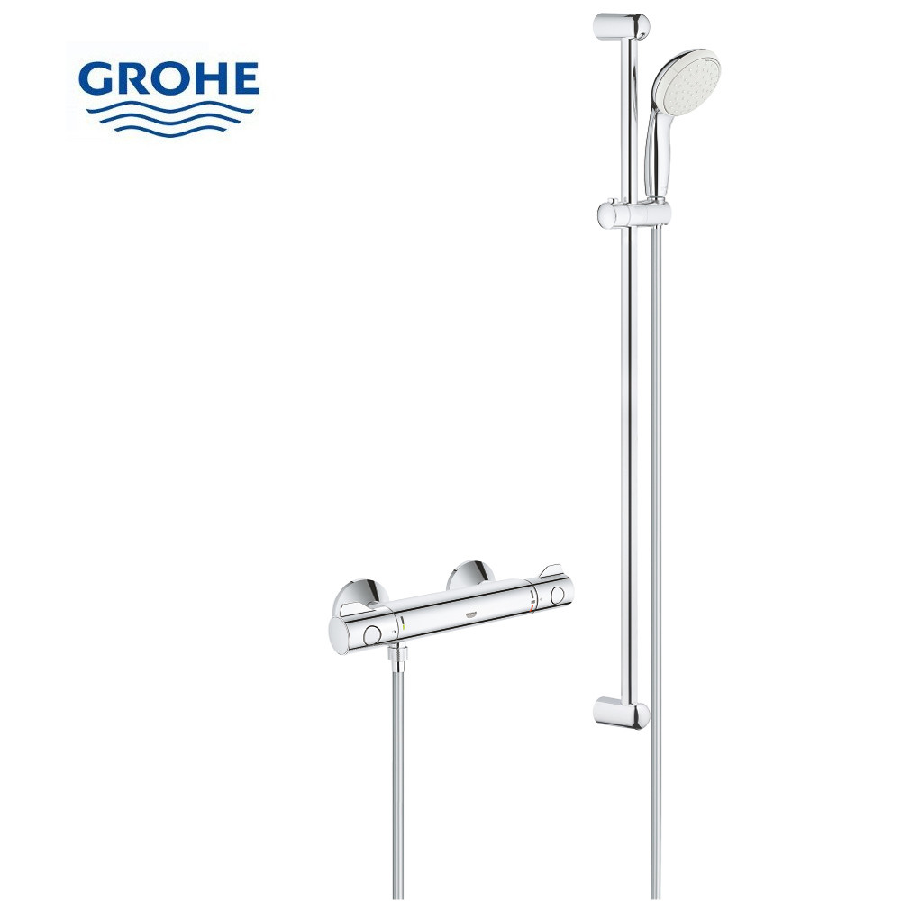 Grohe Duscharmatur Mischbatterie Grohtherm 800 mit Duschstange 90cm Handbrause