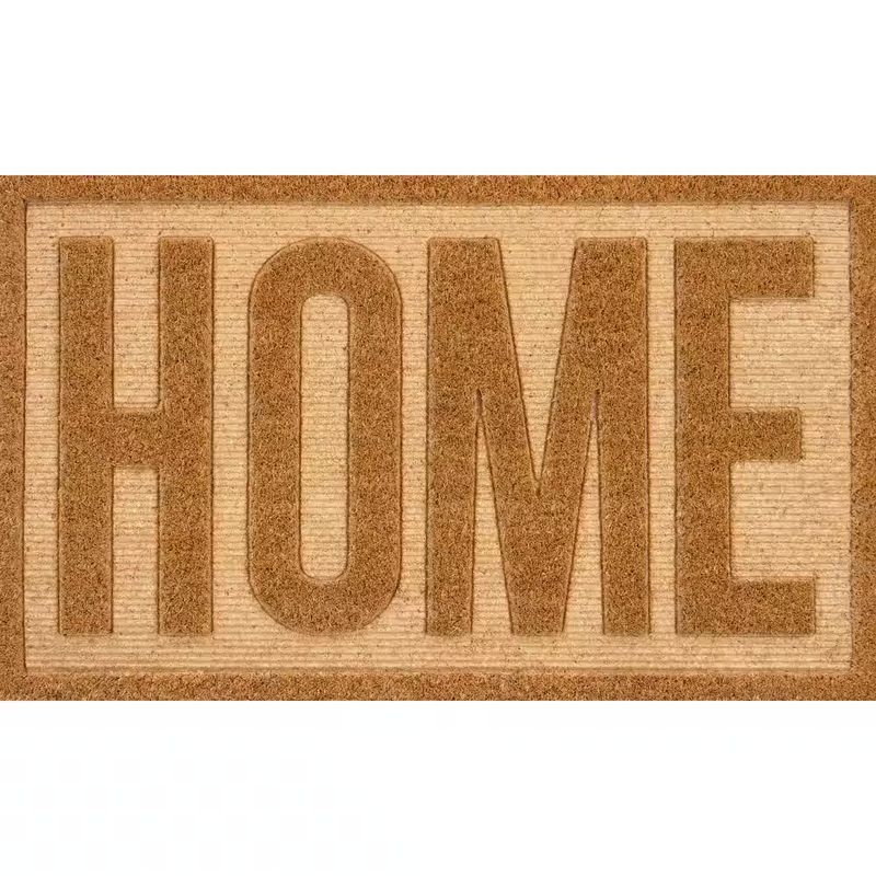 StyleWell Welcome Home Door Mat 18x30 In Coir Natural Non Slip Outdoor Entry Rug