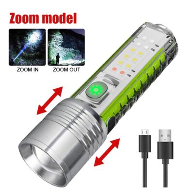 Powerful LED Flashlight 8 mode Torch USB Rechargeable Waterproof Lamp Bright NEW