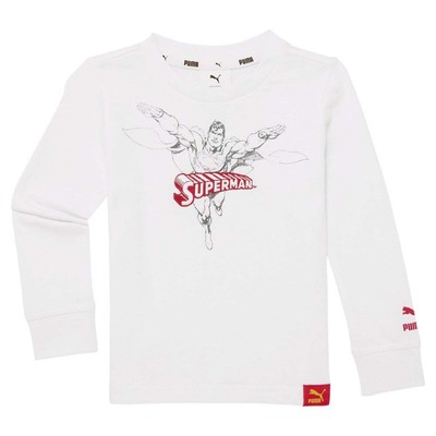 

Повседневная футболка Puma Jl X с круглым вырезом и длинными рукавами для мальчиков размера, Белый, Puma Jl X Graphic Crew Neck Long Sleeve T-Shirt Toddler