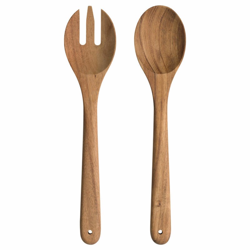 Leonardo Couverts Ã  Salade Matera Acacia 2 PiÃ¨Ces, CuillÃ¨Re Ã  Salade, Fourche...