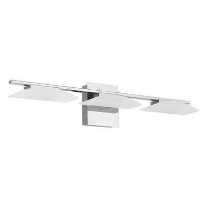 Eglo Bathroom Vanity Light 27.56'' x 5.71'' (3-bulb LED) Acrylic Shades Chrome