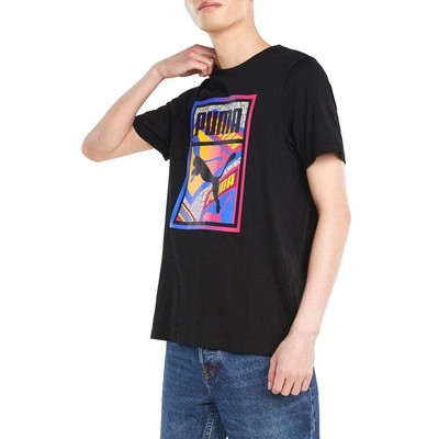 

Puma Graphic Box Logo Футболка с круглым вырезом Мужские размеры  Повседневные топы 532666-98, Черный, Puma Graphic Box Logo Crew Neck TShirt