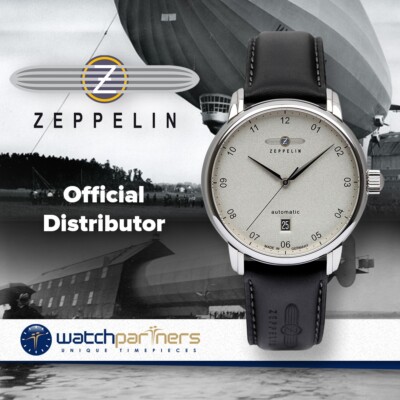 Pre-owned Zeppelin Captains Line Auto Watch Swiss Mvmt 41mm Clear Back Silv Dial 86521