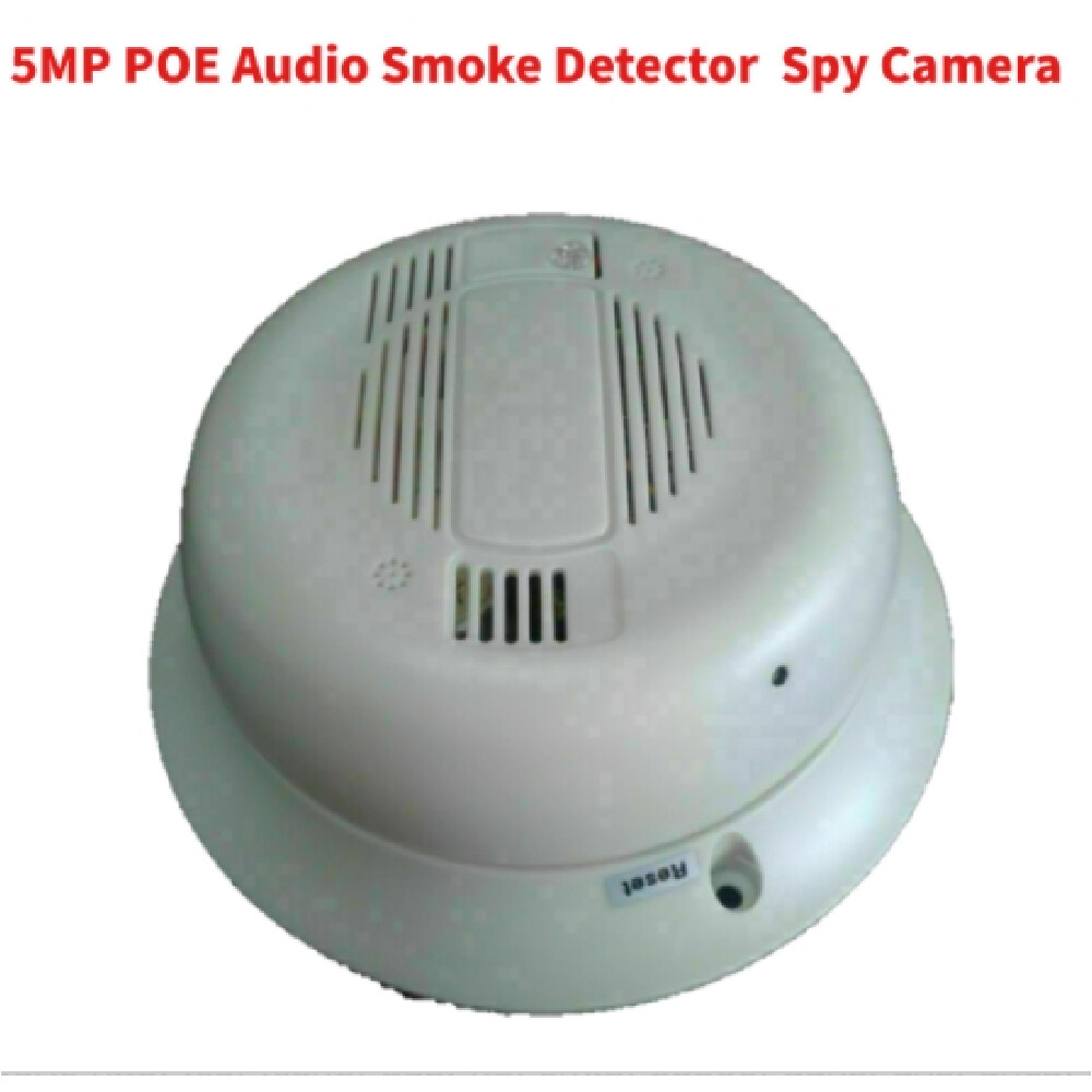 5MP POE Smoke Detector Covert Hidden IP Surveillance Spy Camera Built-in Mic