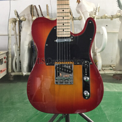 Custom Vintage Sunburst TL Electric Guitar 2S Pickup Chrome Part Maple Fretboard