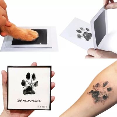 Pet Handprint And Footprint Kit For Dog & Cat; Dog Paw Print Pad Kit; Clean Touc