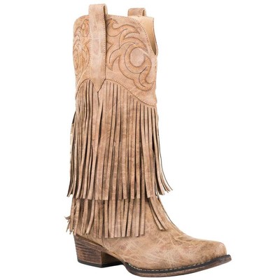 

Женские коричневые повседневные ботинки Roper Rickrack Snip Toe Cowboy 09-021-1566-2703, Коричневый, Roper Rickrack Snip Toe Cowboy