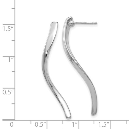 Pre-owned Goldia 14k White Gold Long Curled Post Earrings