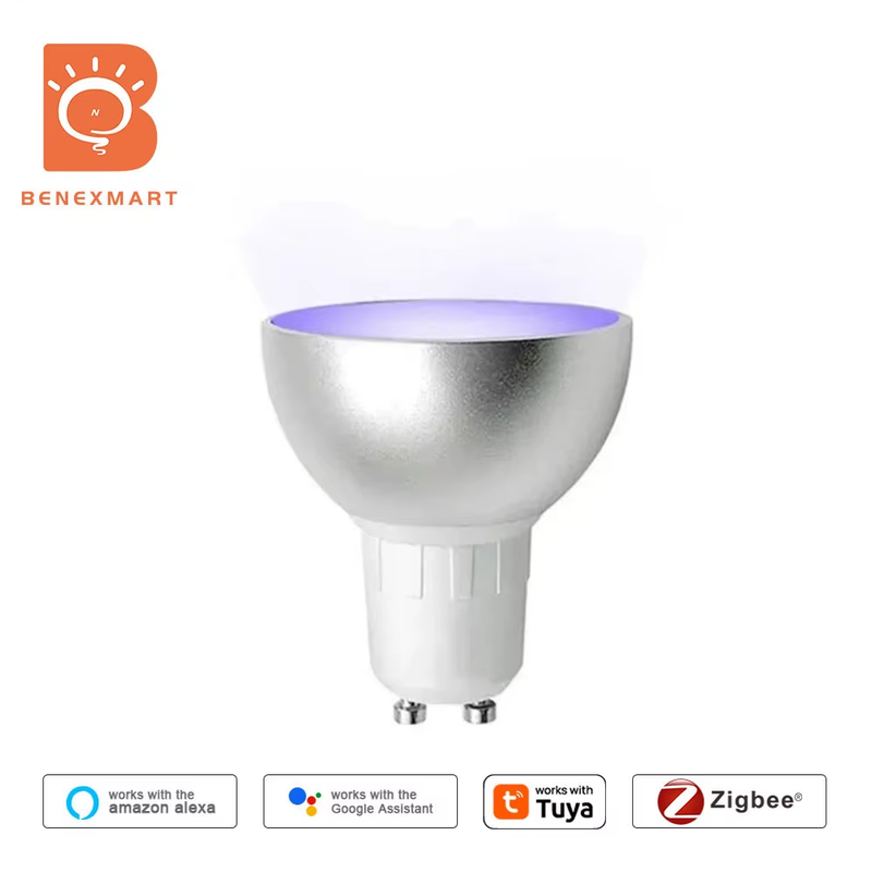 Benexamrt Zigbee GU10 LED Light Bulb RGBCW Dimmable Spotlighting Alexa Siri Voic