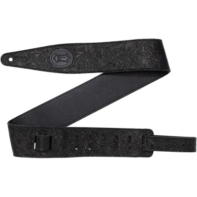 Levy's 2.5'' Florentine Leather Guitar Strap Black