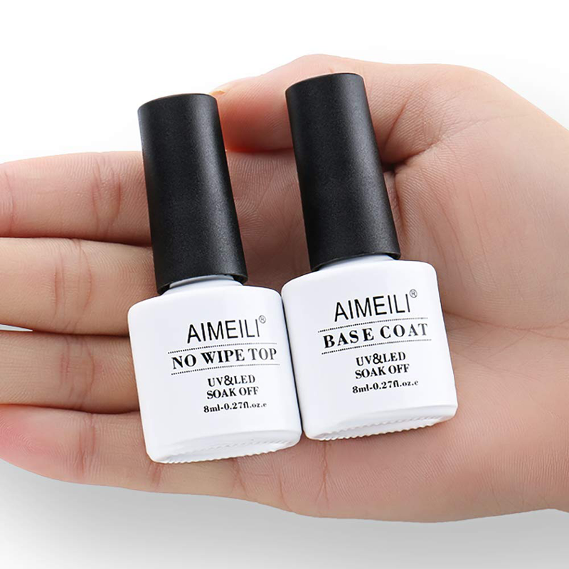 AIMEILI UV LED Gellack Gel Nagellack Base No Wipe Top Coat Unterlack Überlac