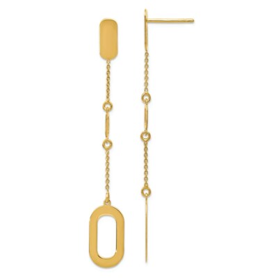 Pre-owned Skyjewelers Real 14kt Yellow Gold Polished Post Dangle Earrings