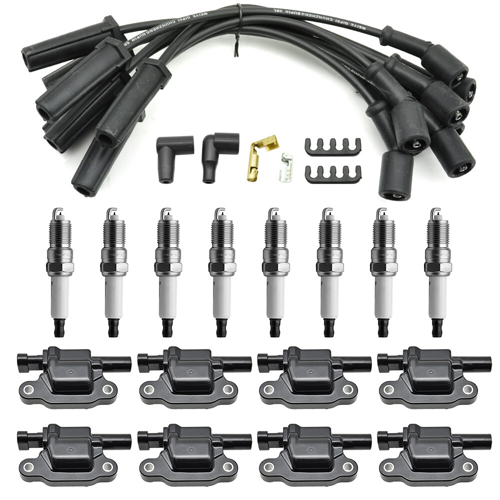 8 set Performance KIT 41-962 Spark Plugs UF413 Ignition Coils Wire Set ...