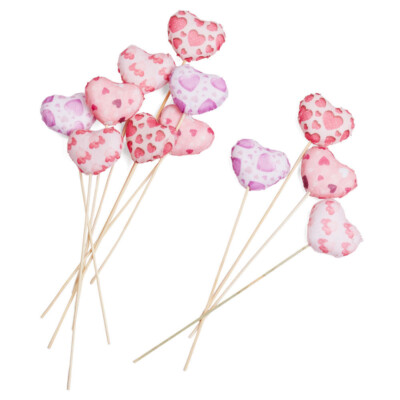 Bulk Package of 24 Printed Heart Valentine 8-1/2'' Pick Assortment