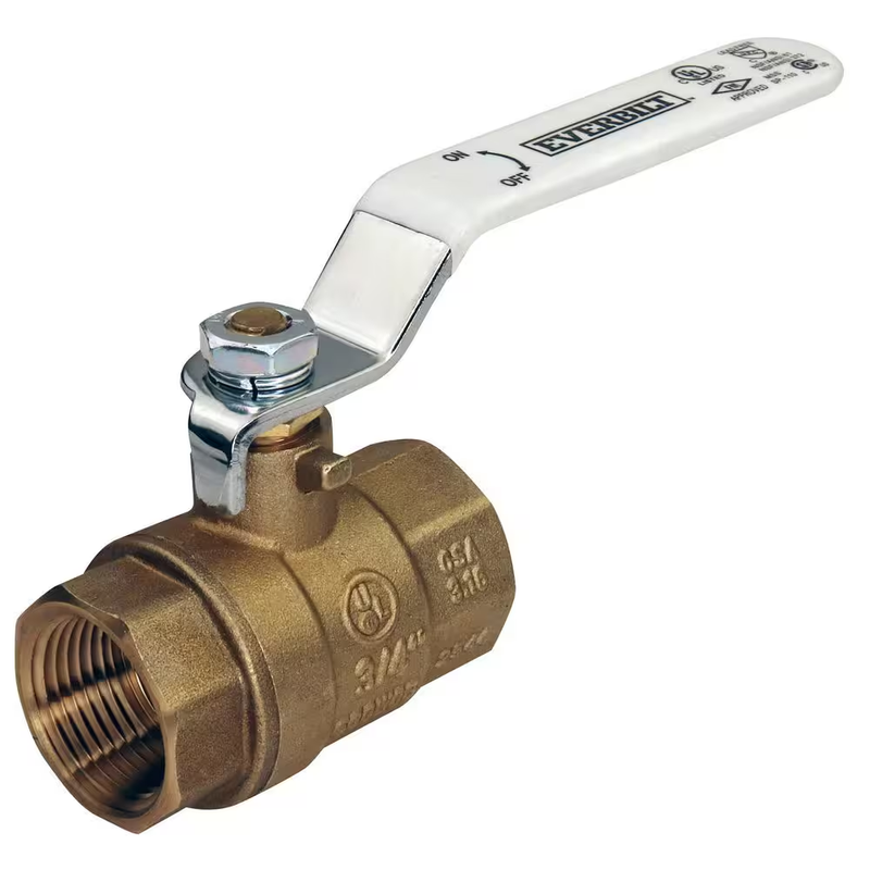 Everbilt Brass Ball Valve 3/4 in Full Port FNPT Lead Free 600 PSI Plumbing HVAC