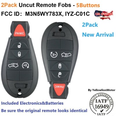 2 For 2008 2009 2010 2011 2012 2013 2014 Dodge Challenger Remote Key Fob IYZC01C