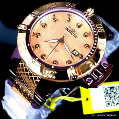 Pre-owned Invicta Subaqua Noma Iii Diamond Rose Gold Meteorite Swiss Steel Auto Watch