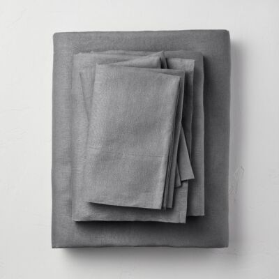 100% Washed Linen Solid Sheet Set - Casaluna