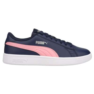 

Puma Smash V2 Leather Lace Up Youth Boys Синие кроссовки Повседневная обувь 365170-32, Синий, Puma Smash V2 Leather Lace Up Youth