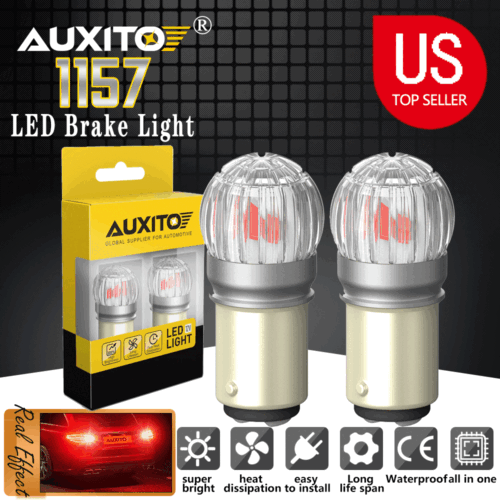 AUXITO LED 1157 Brake/Stop Tail Light Bulb Lamp Bright Red Replacement Halogen