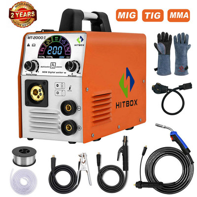 4 IN 1 MIG Welder 110V 220V Inverter MMA / Lift TIG Welding Machine 200A/Gloves