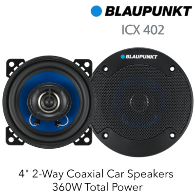 Blaupunkt ICX402 - 4'' 100MM 2-Way Coaxial Car Speakers 360W Total Power 