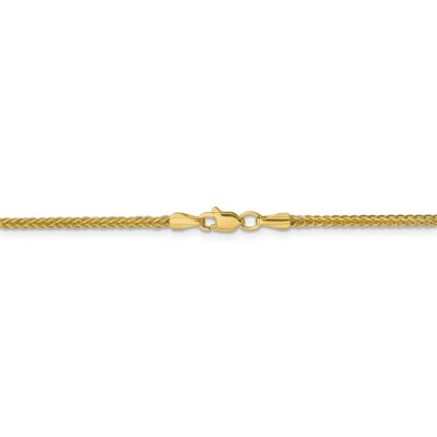Pre-owned Superdealsforeverything Real 14kt Yellow Gold 2mm Semi-solid 3-wire Wheat Chain; 18 Inch; Lobster Clasp