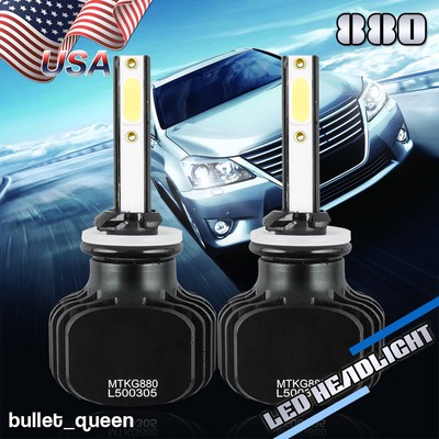 LED Headlight Kit 880 6000K White Fog Light Bulbs for PONTIAC Sunfire 2003-2005