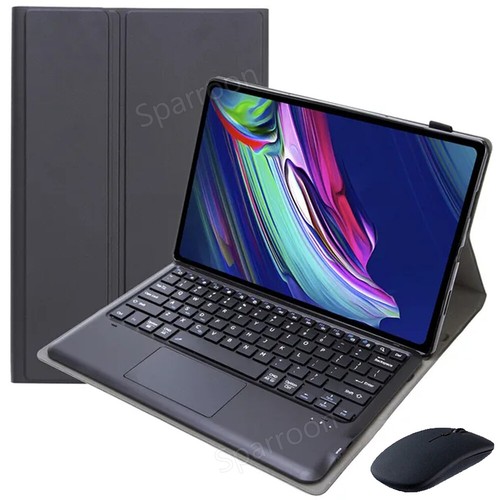 For Lenovo Tab P12 12.7" 2023 Bluetooth Keyboard Mouse Smart Case Leather Cover