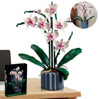 Neu 10311 Icons Orchid Artificial Plant Building Set with Flowers Home DIY Décor