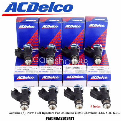 Genuine (8) OEM Fuel Injectors For ACDelco GMC Chevrolet 4.8L 5.3L 6.0L 12613411