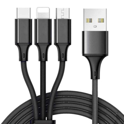 2PackFast USB Charging Cable Universal 3 in 1 Multi Function Cell Phone Charger