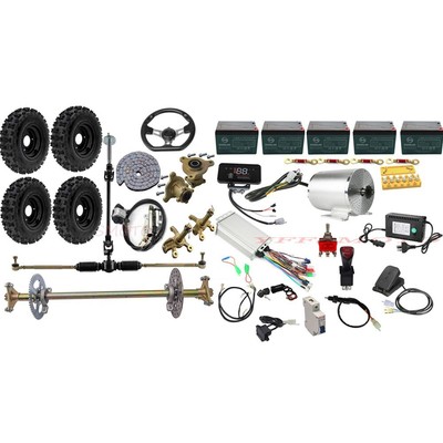 60V 2500W Brushless Motor Pedal Kit 6'' Wheel Tyre Go Kart Scooter Golf Cart DIY