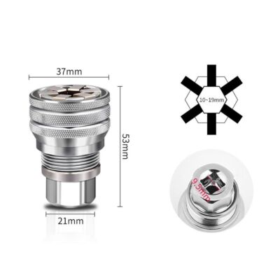 Adjustable Head Spanner Socket Wrench Torque Ratchet Adapter Universal Sleeve