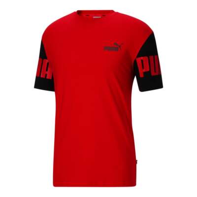 

Puma Power Colorblock Graphic Crew Neck Футболка с коротким рукавом мужская Размер  Casu, Красный, Puma Power Colorblock Graphic Crew Neck Short Sleeve T-Shirt