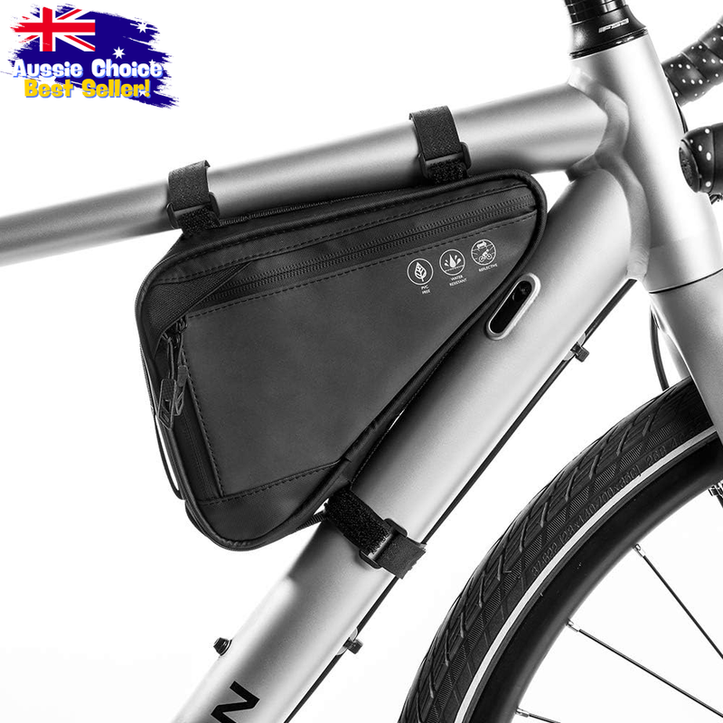 Bike Triangle Frame Bag, Waterproof Handlebar Pouch, Reflective Strap, Storage f