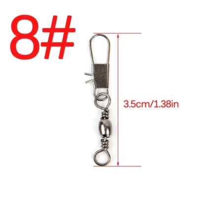 100pcs Swivels Fishing Connector Interlock Pin Bearing Rolling Swivel Snap