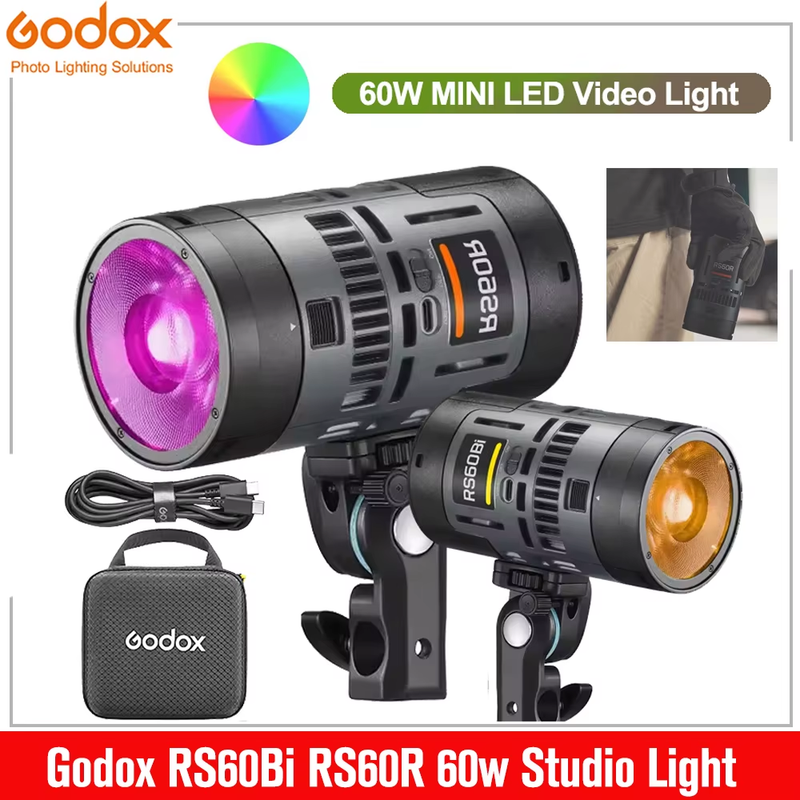 Godox RS60Bi RS60R Studio Light 60w RGB Bi-color Full-color LED Video Fill Light