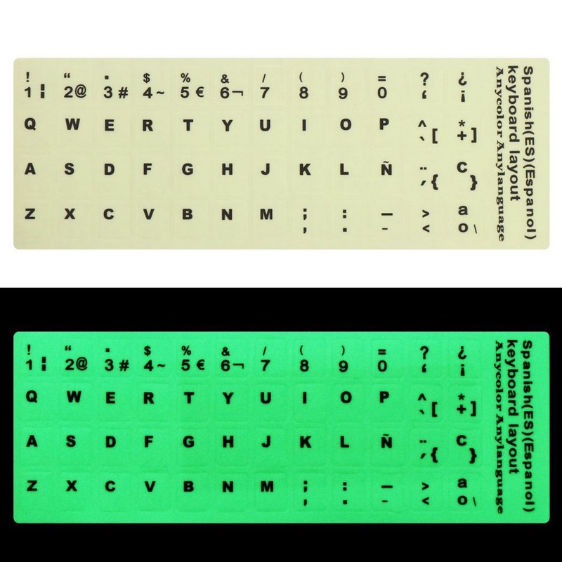 Letter Deutsch Alphabet Layout Luminous Protective Film Keyboard Stickers